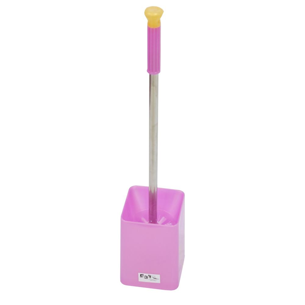 Toilet Brush with Stand White & Pink