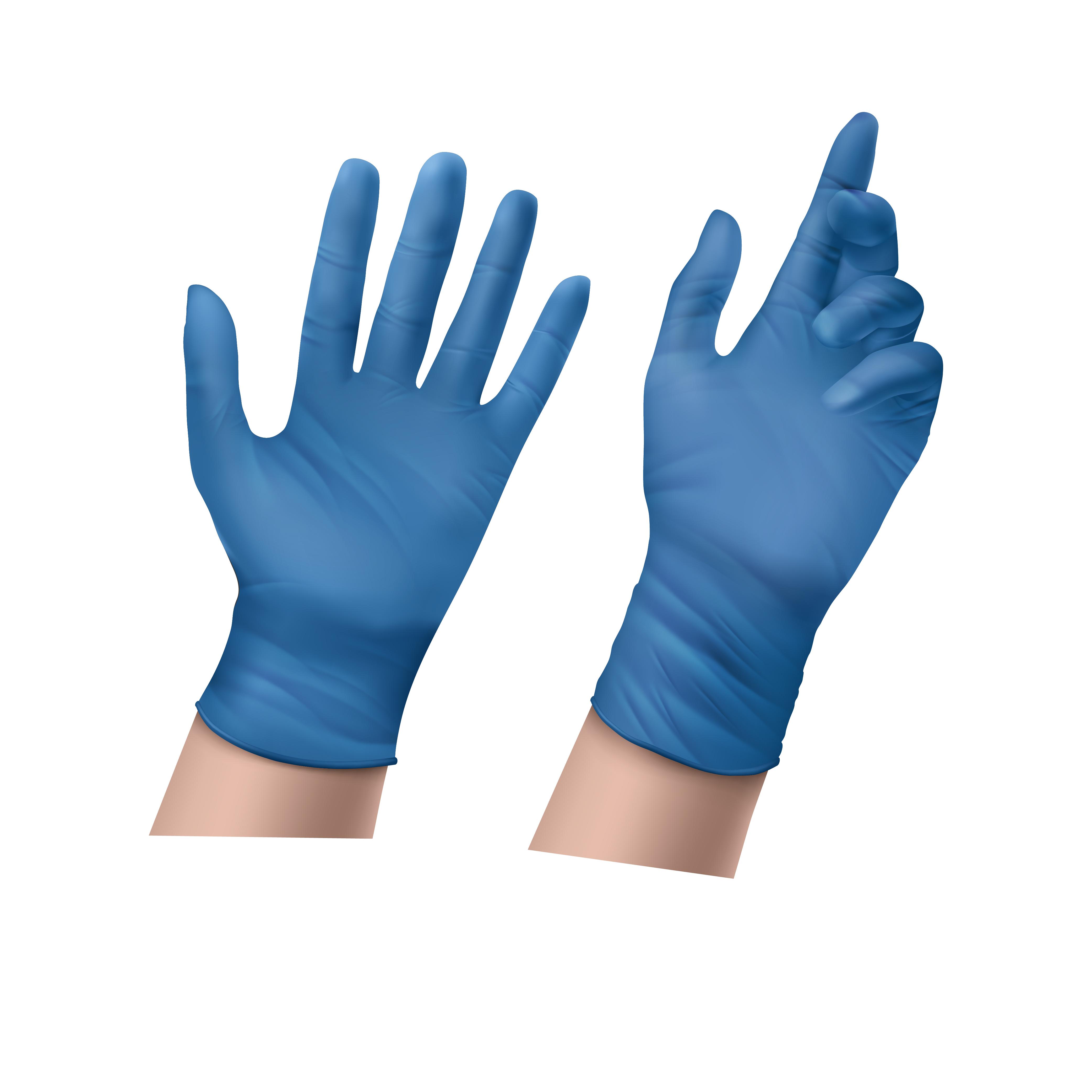 Disposable Powder Free Hand Gloves Blue Vinyl Large