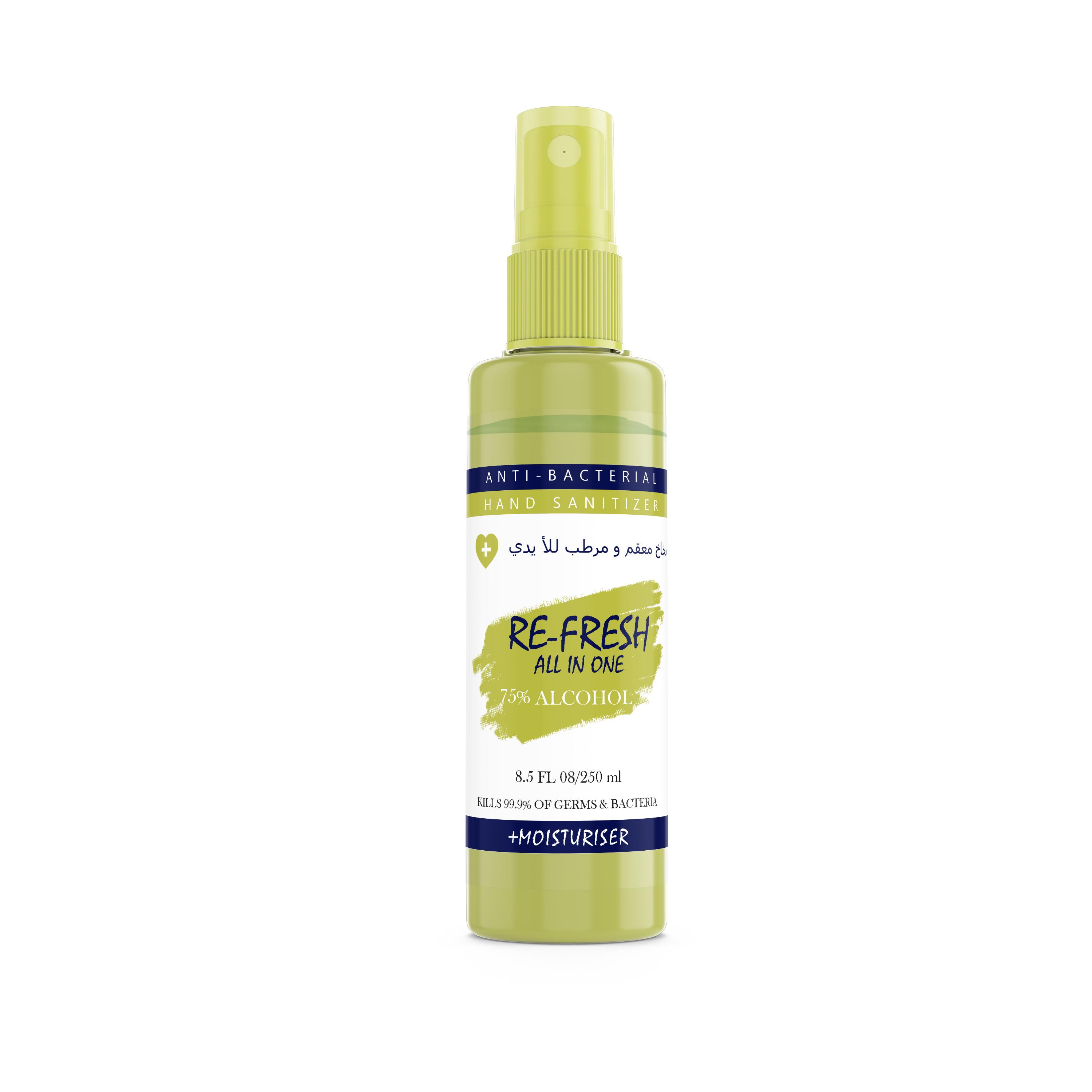 Hand Sanitizer Re-Fresh All in one Spray | YELLOW | 250 ml