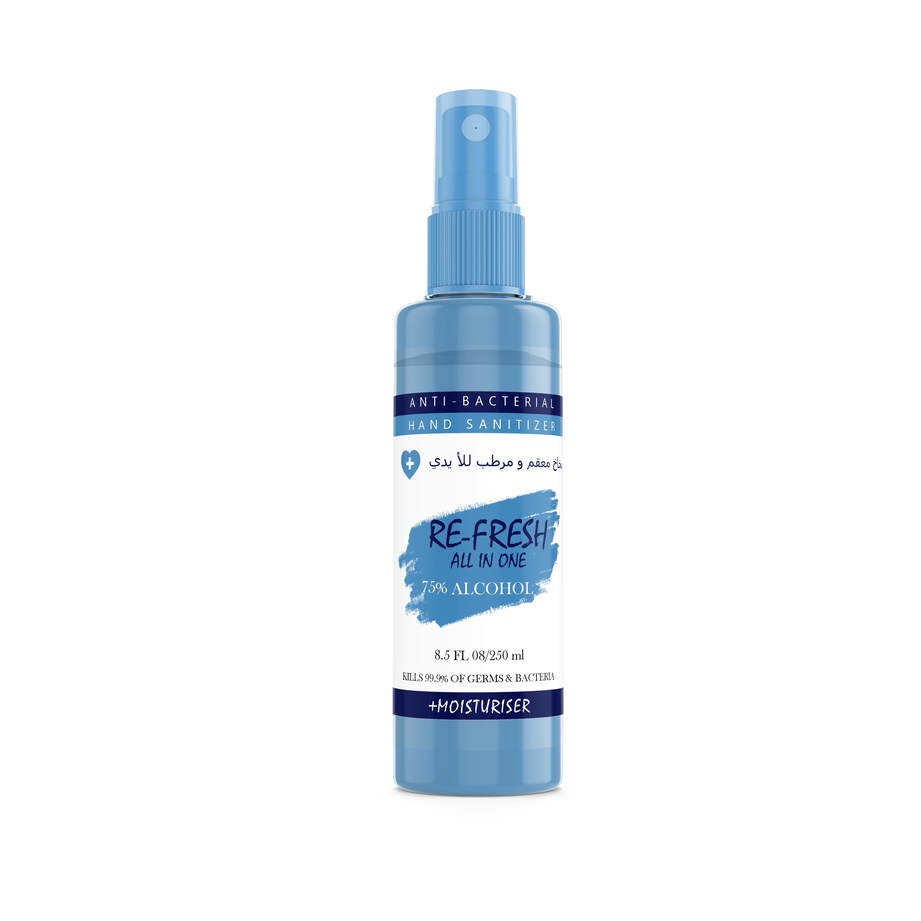 Hand Sanitizer Re-Fresh All in one Spray | BLUE | 250 ml
