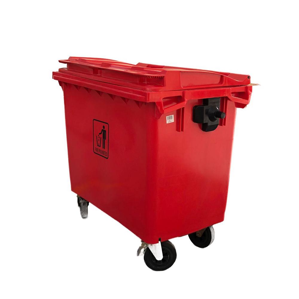 AKC Heavy Duty Outdoor Garbage Bin | 660LTR | RED