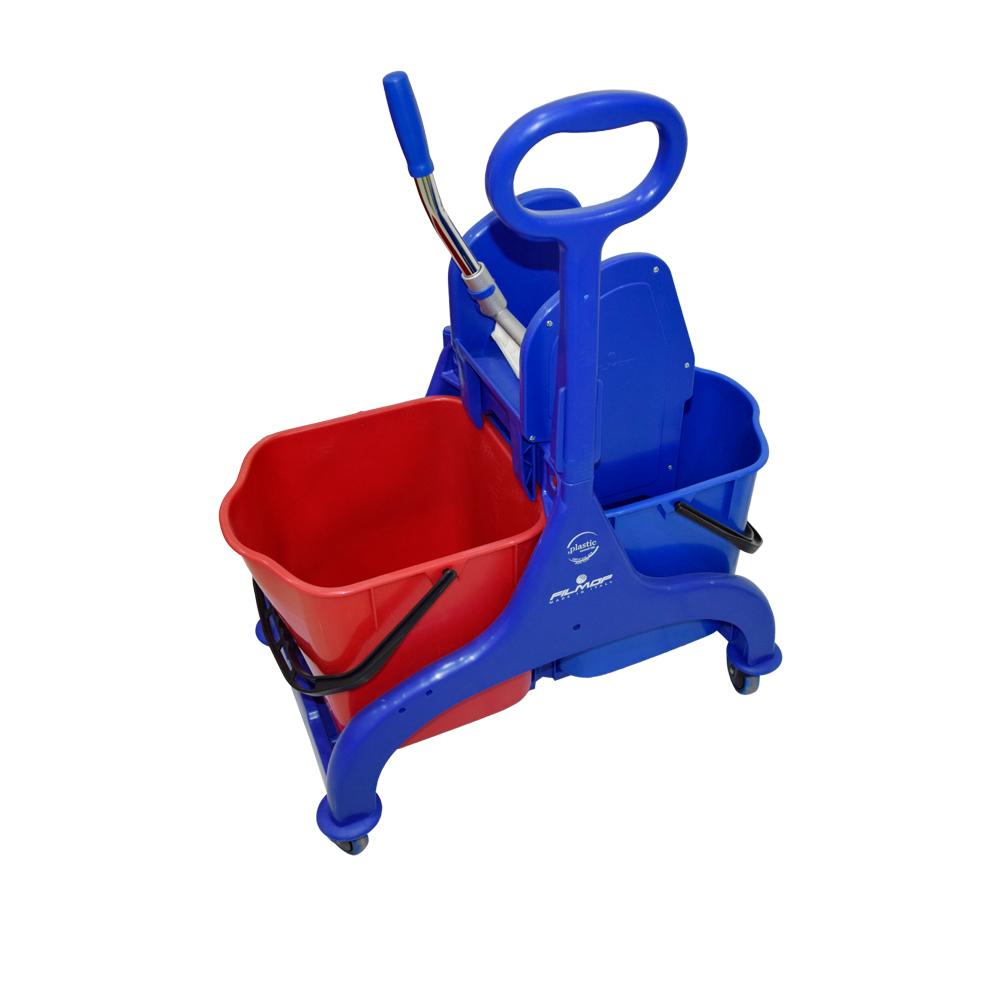 Filmop | Double Bucket Mop Trolley | 50LTR | RED & BLUE