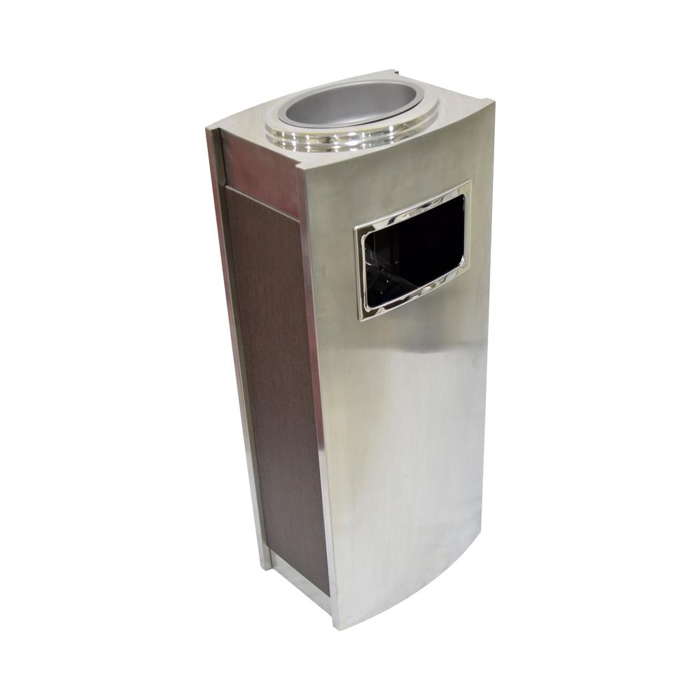 Stainless Steel Brushed Finish Ashtray with Side Leather Heavy Duty 30 Liters